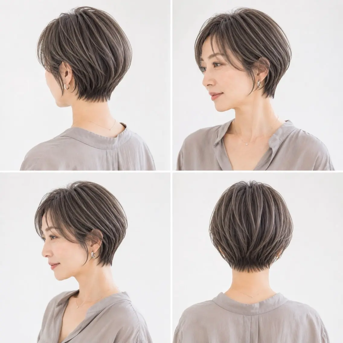 ショート カラー カット ヘアカラー 白髪ぼかし×ショート 天王町×玉山直哉のヘアスタイル