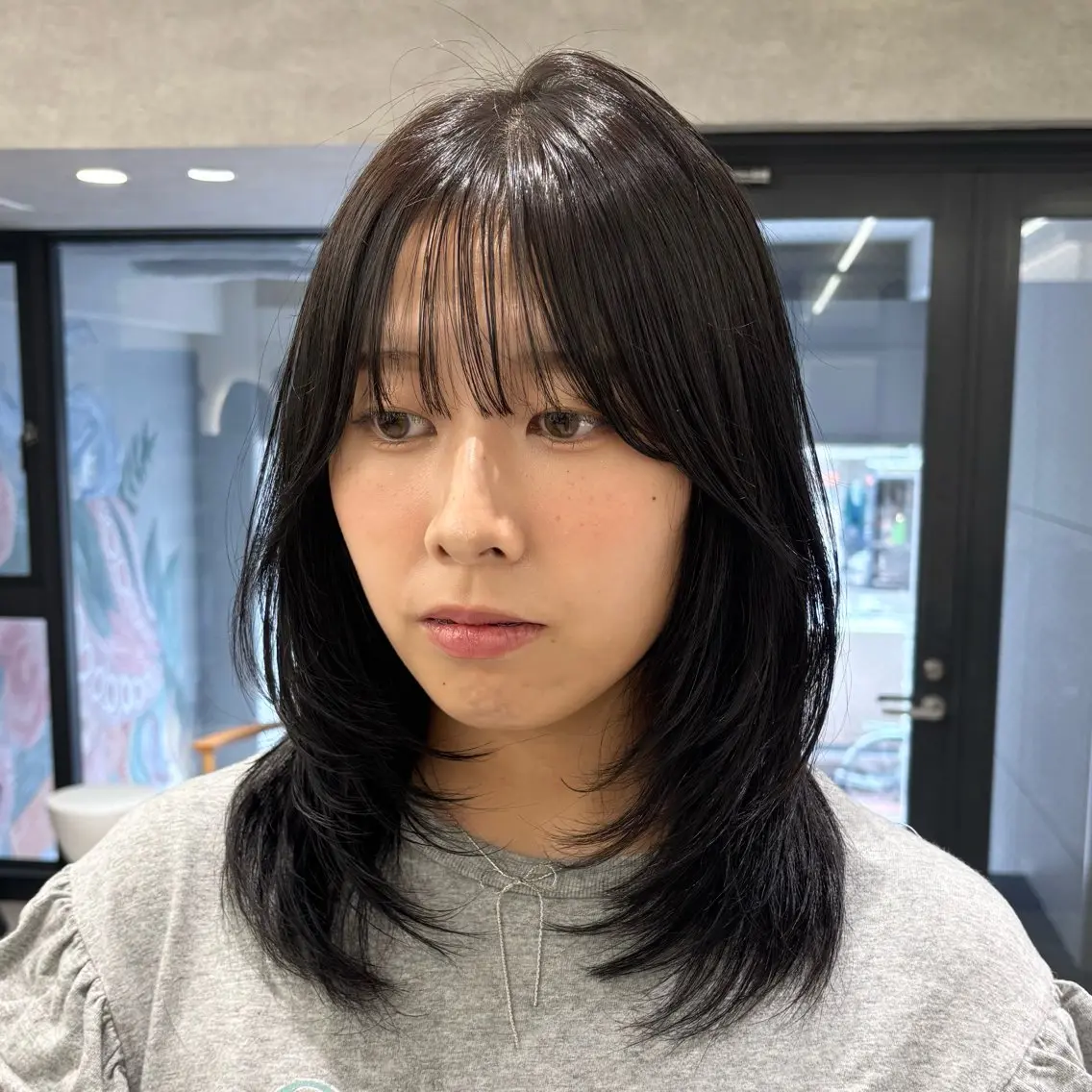 ミディアム カラー カット ヘアカラー トリートメント 望 吹のヘアスタイル