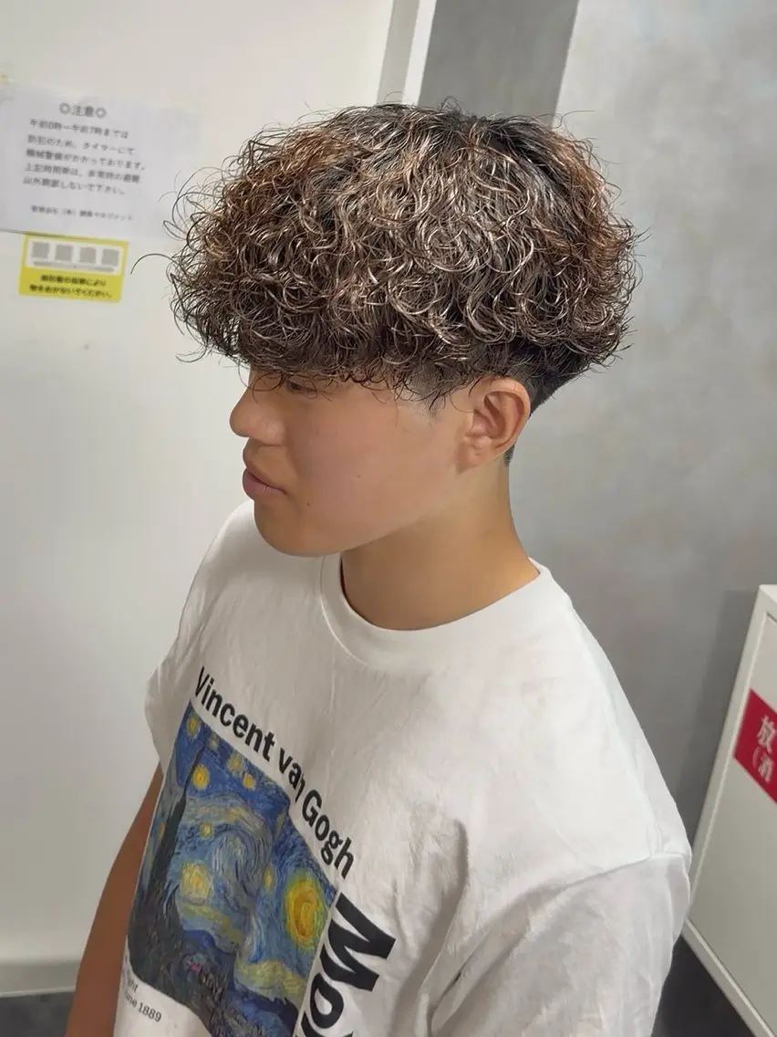 パーマ メンズ 波巻きパーマ カット パーマ 心斎橋メンズパーマ 颯太【Arca】のヘアスタイル