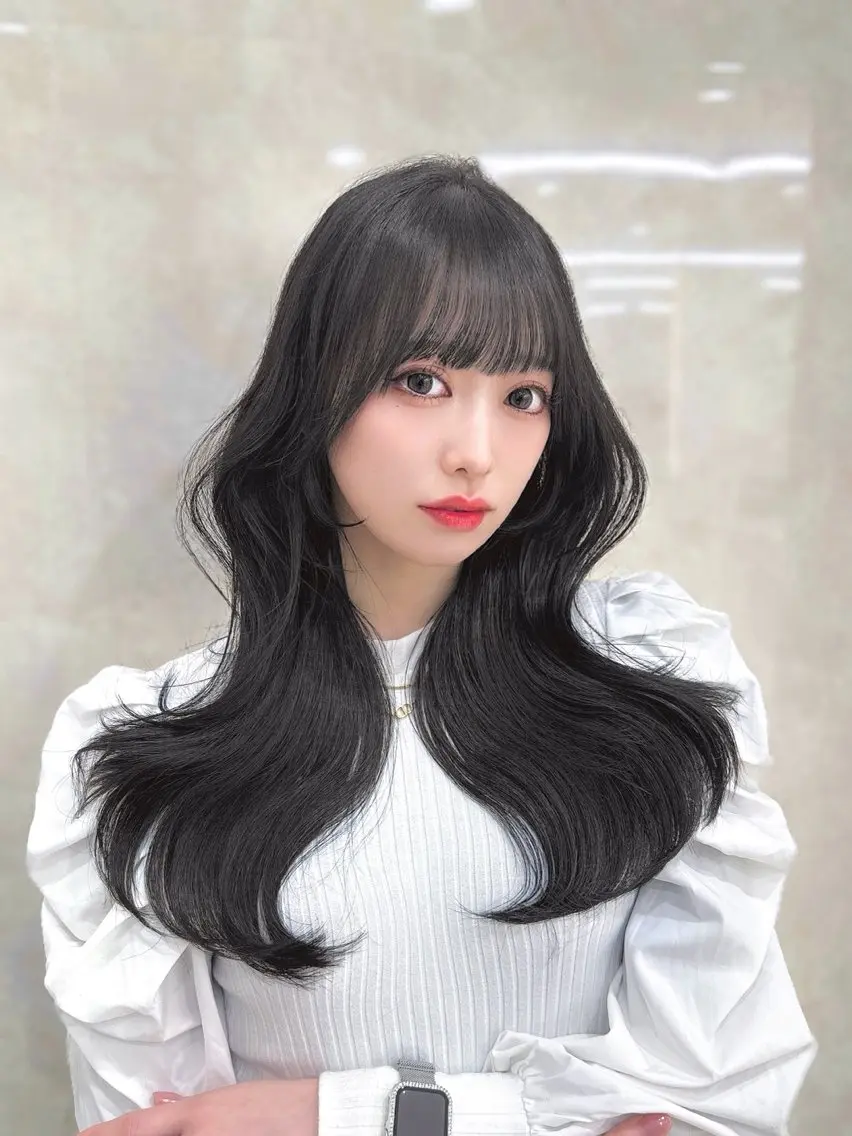 ロング カラー レイヤーカット 小顔カット カット ヘアカラー 似合わせ/レイヤー /顔まわり/池田歩樹のヘアスタイル