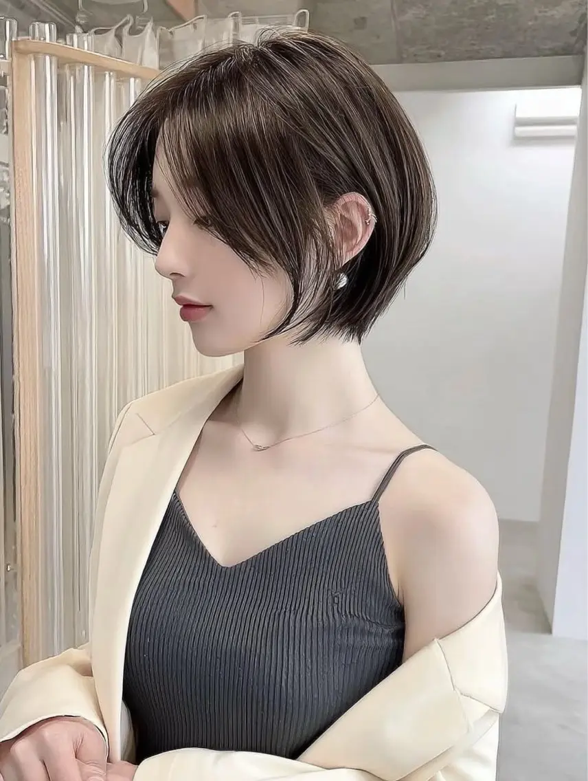 ショート カラー ヘアカラー 三崎 莉緒のヘアスタイル