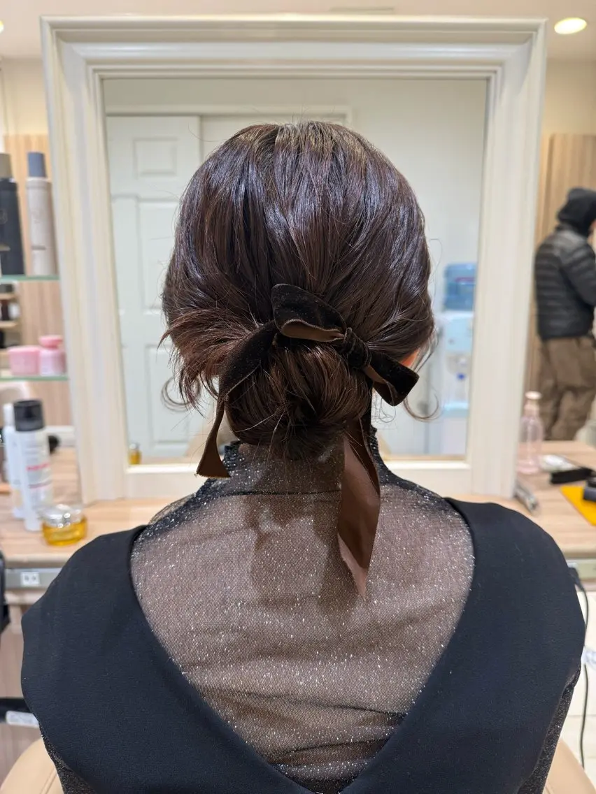 ミディアム ヘアアレンジ ヘアセット 韓国ヘアメイク🎀/ 縮毛矯正✨山本媛香のヘアスタイル
