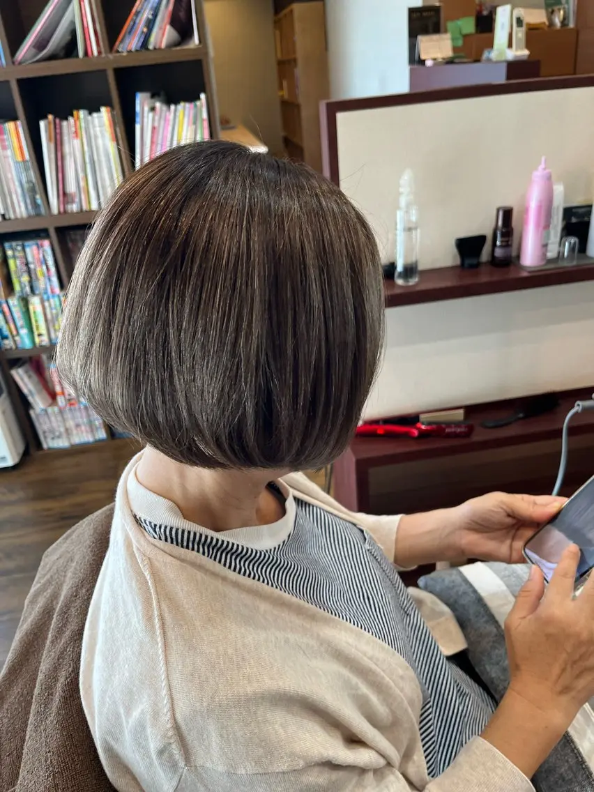 ショート カラー パーマ トリートメント 大人女子&髪改善専門 Nobuフリーランスのヘアスタイル