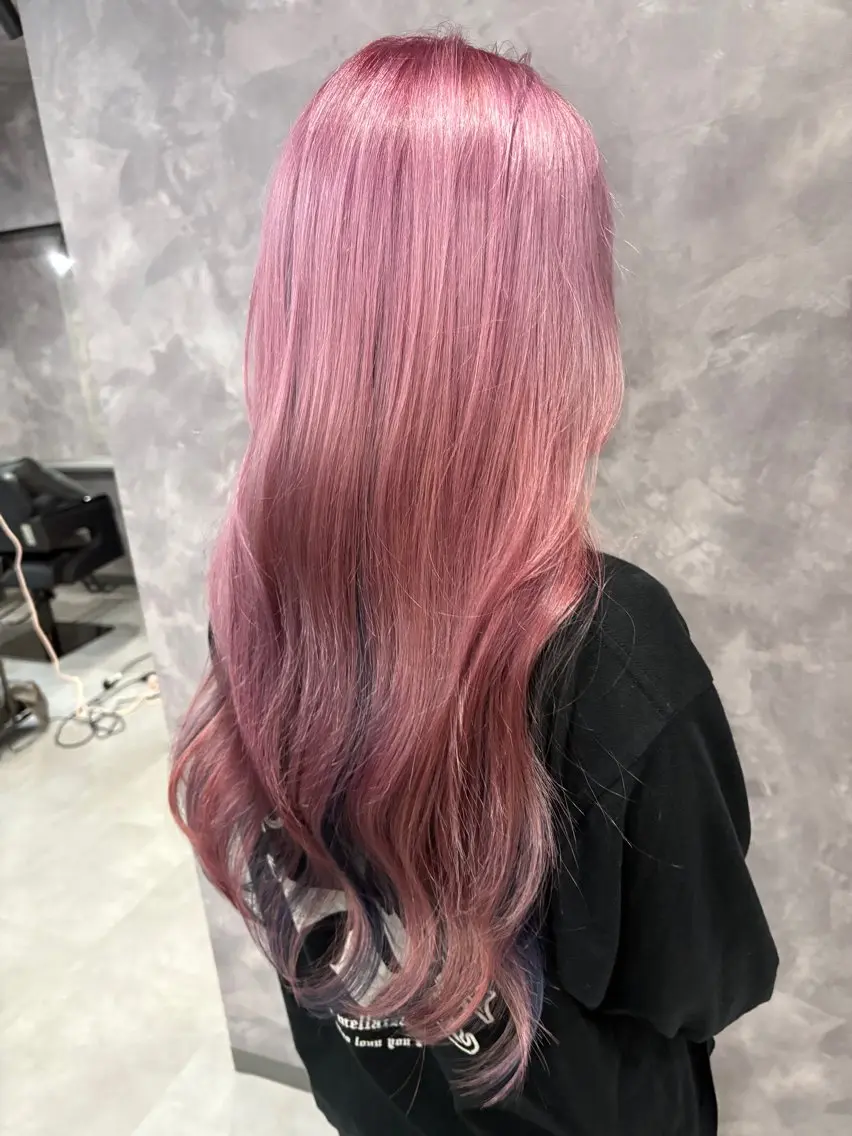 ロング エクステ 髪質改善 カット ヘアカラー トリートメント nameless髪質 改善ブリーチ心斎橋のヘアスタイル