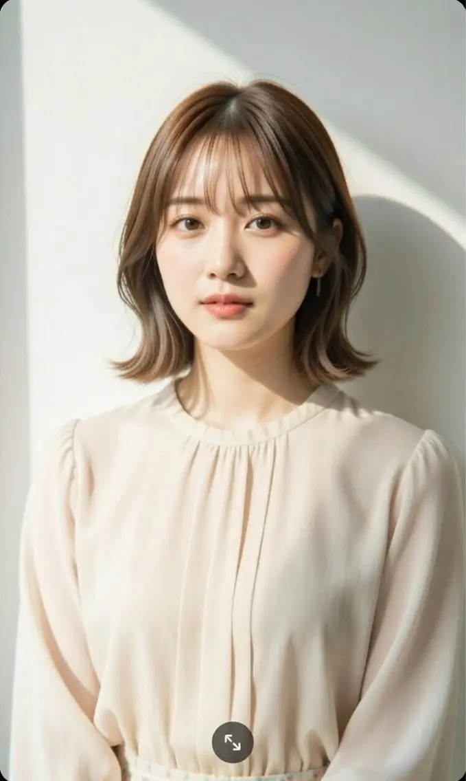 ミディアム シースルーバング 外ハネヘア カット ヘアカラー トリートメント 石沢 知康のヘアスタイル