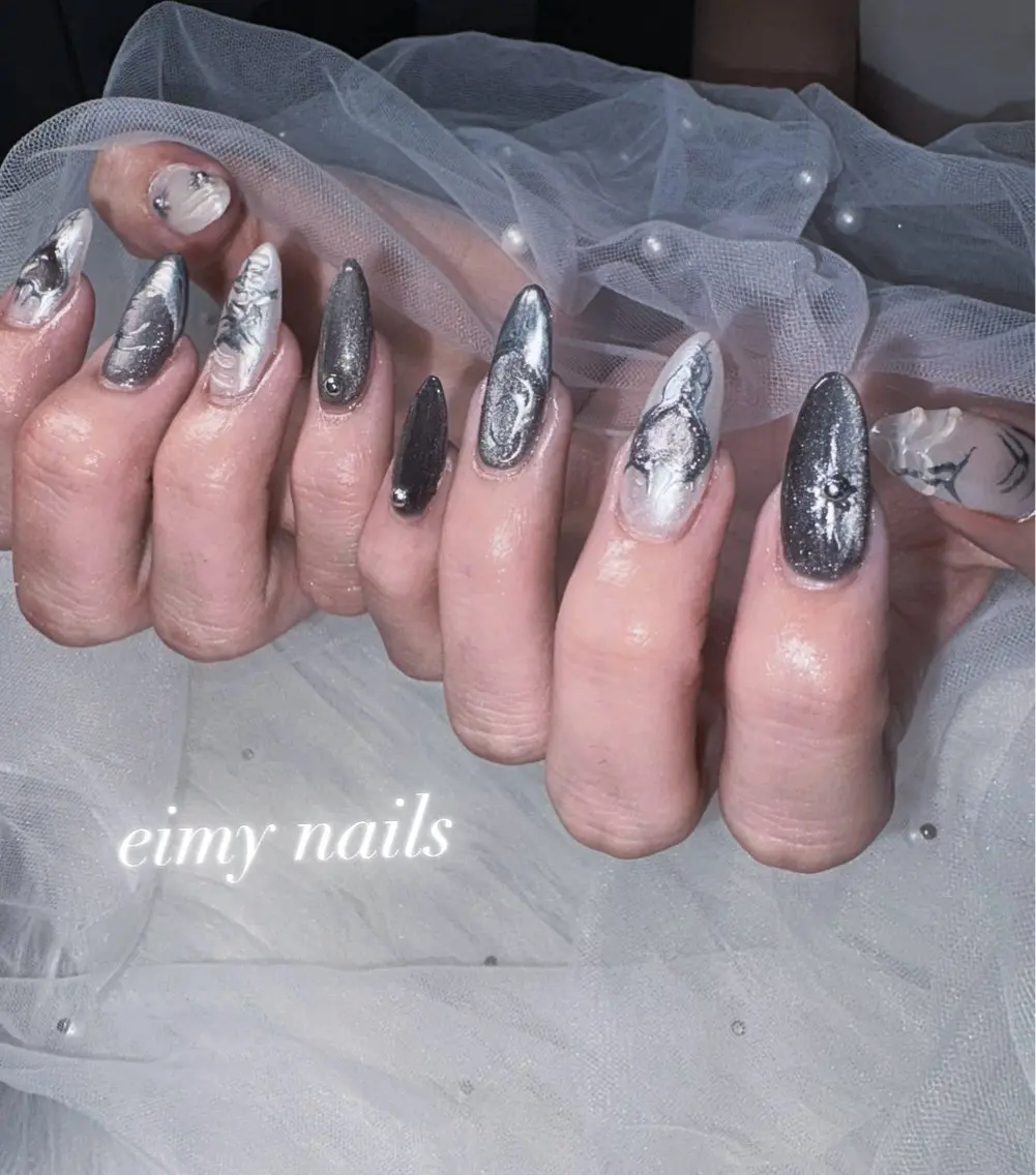 ネイル ホワイト ハンドネイル eimy nails♡のネイルデザイン
