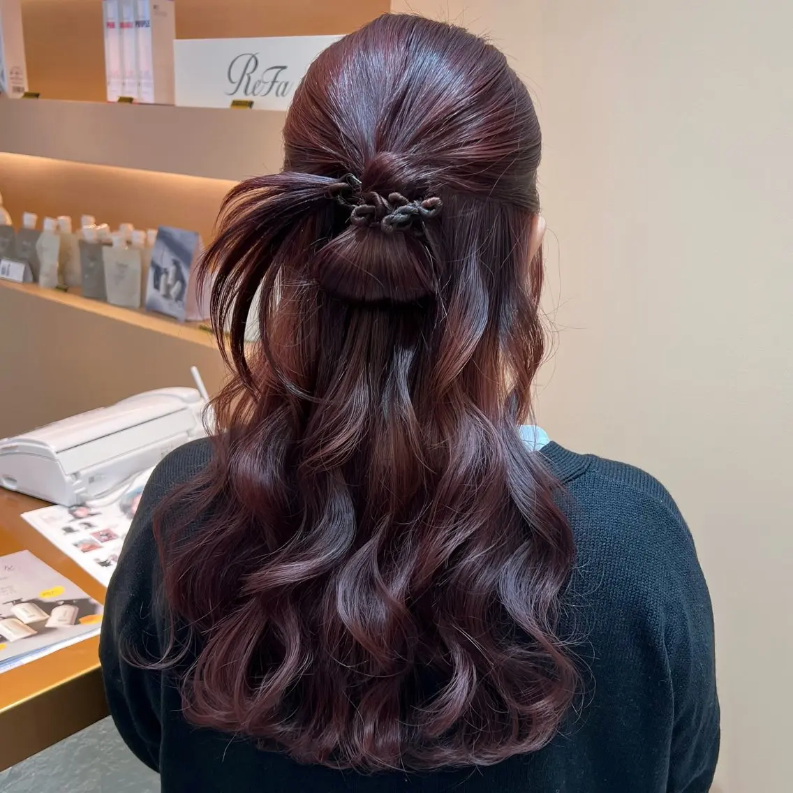 セミロング ヘアアレンジ ハーフアップ ヘアセット ✨カチモリ✨レイヤー 韓国ヘア🇰🇷ゆいのヘアスタイル