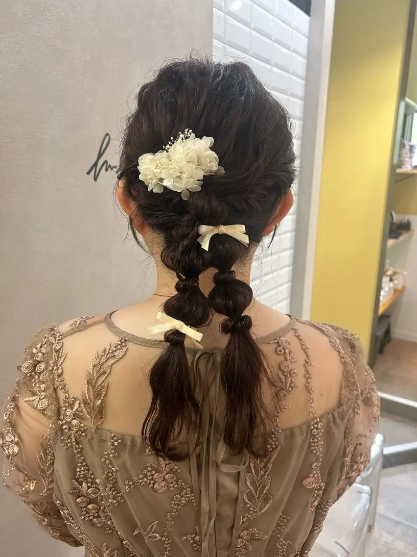 ロング ヘアアレンジ ヘアセット hubhair レイヤー/透明感のヘアスタイル