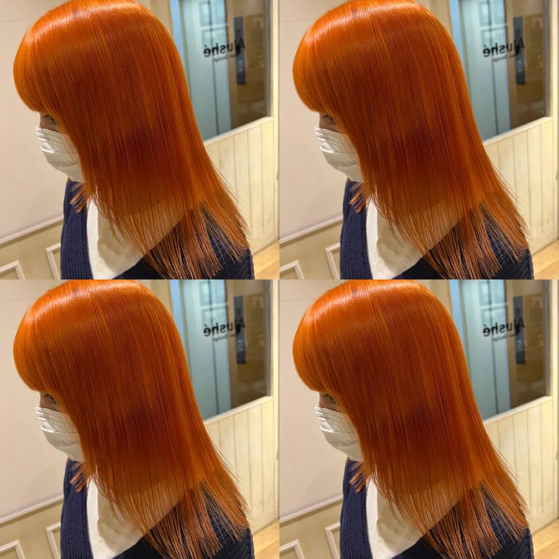 ミディアム カラー オレンジ レイヤー×艶髪特化 マネージャー安藤光司のヘアスタイル