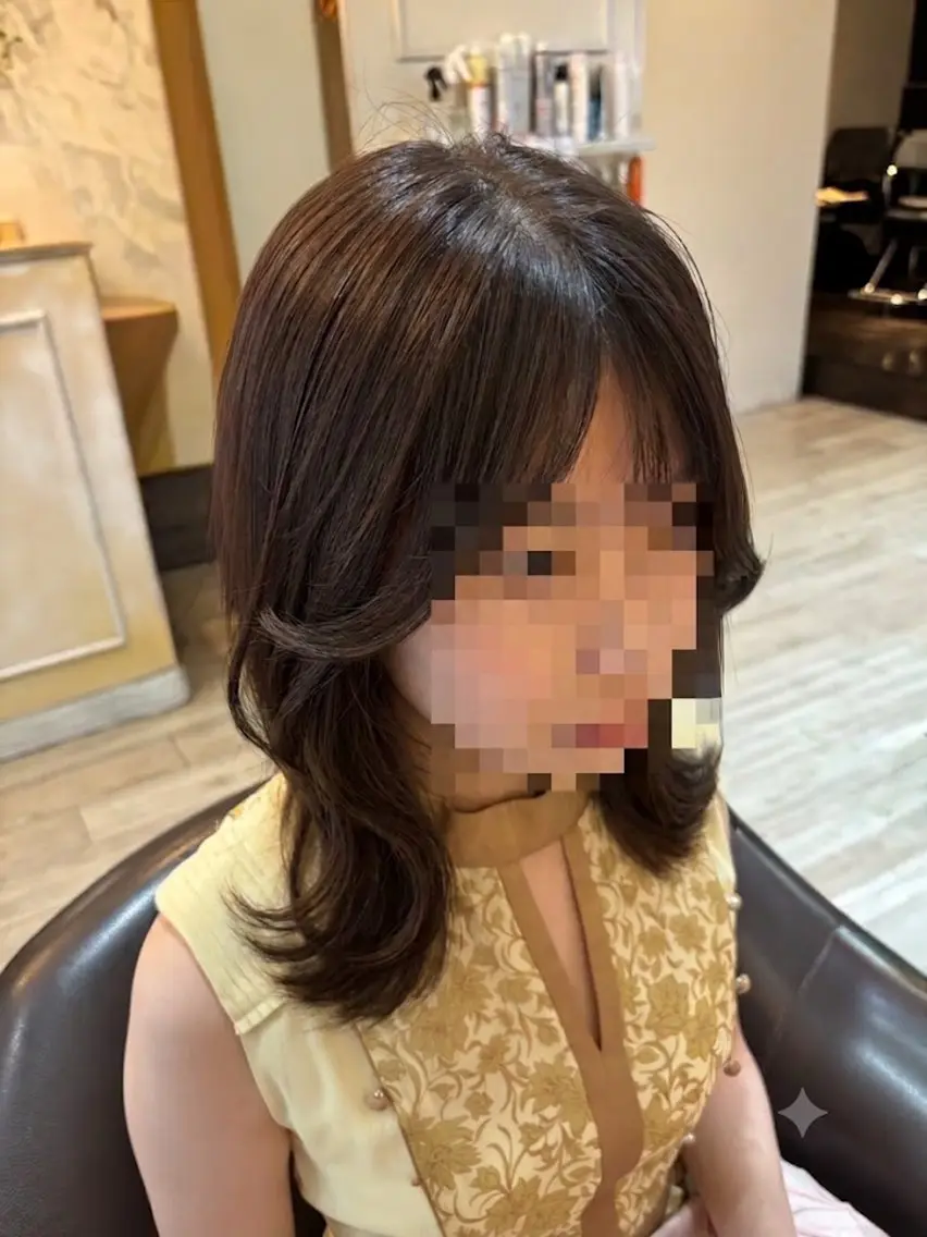セミロング カラー レイヤーカット 大人艶髪🌷 ✨久保田🐼のヘアスタイル