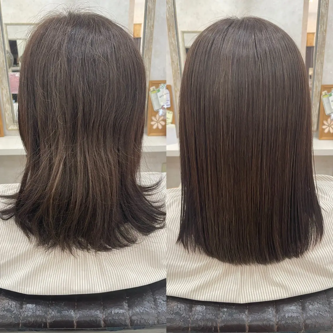 ミディアム カット 縮毛矯正 柴 芙未菜のヘアスタイル