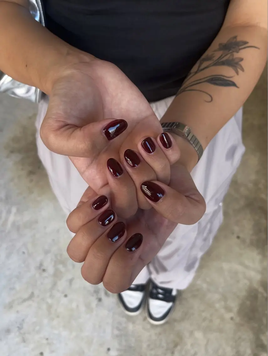 ネイル ボルドー ワンカラーネイル pownini nailのネイルデザイン