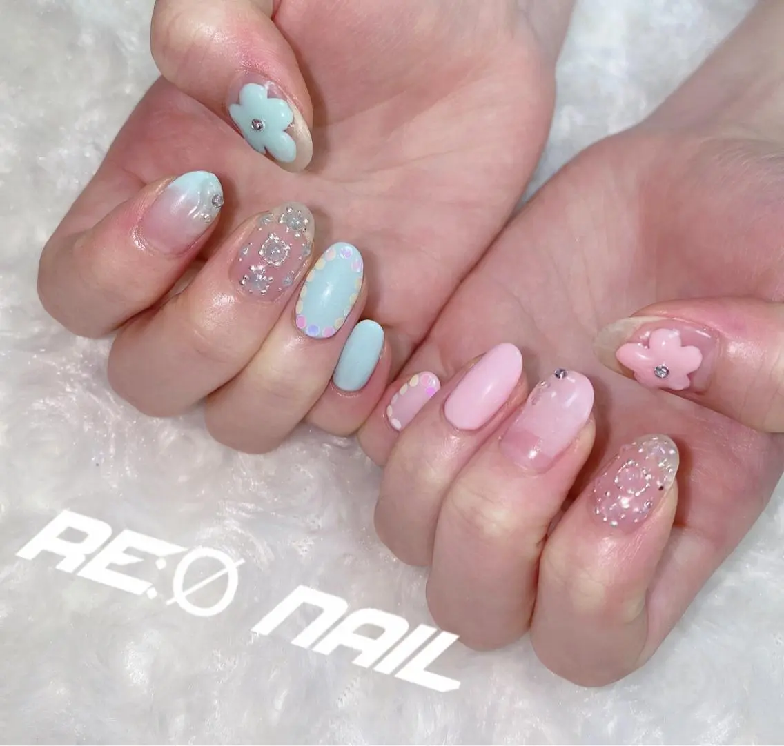ネイル ハンドネイル Re:Ø nail 🩵TSUJIのネイルデザイン