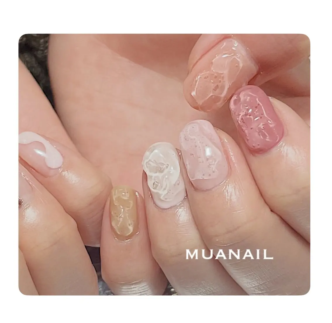 ネイル ピンク ぷっくりネイル 春ネイル ハンドネイル mua nail mikiのネイルデザイン