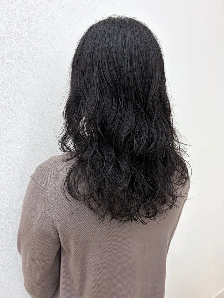 セミロング パーマ カット パーマ トリートメント 後藤 陽花子のヘアスタイル