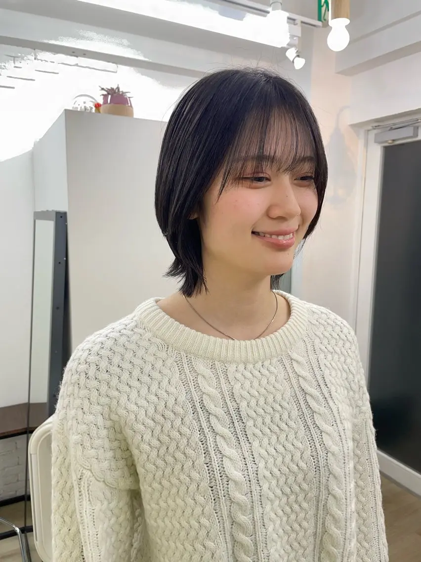 ミディアム カラー ボブレイヤー ボブ レイヤーカット カット ヘアカラー トリートメント ✨髪質改善✨原宿 えのもと　はなのヘアスタイル