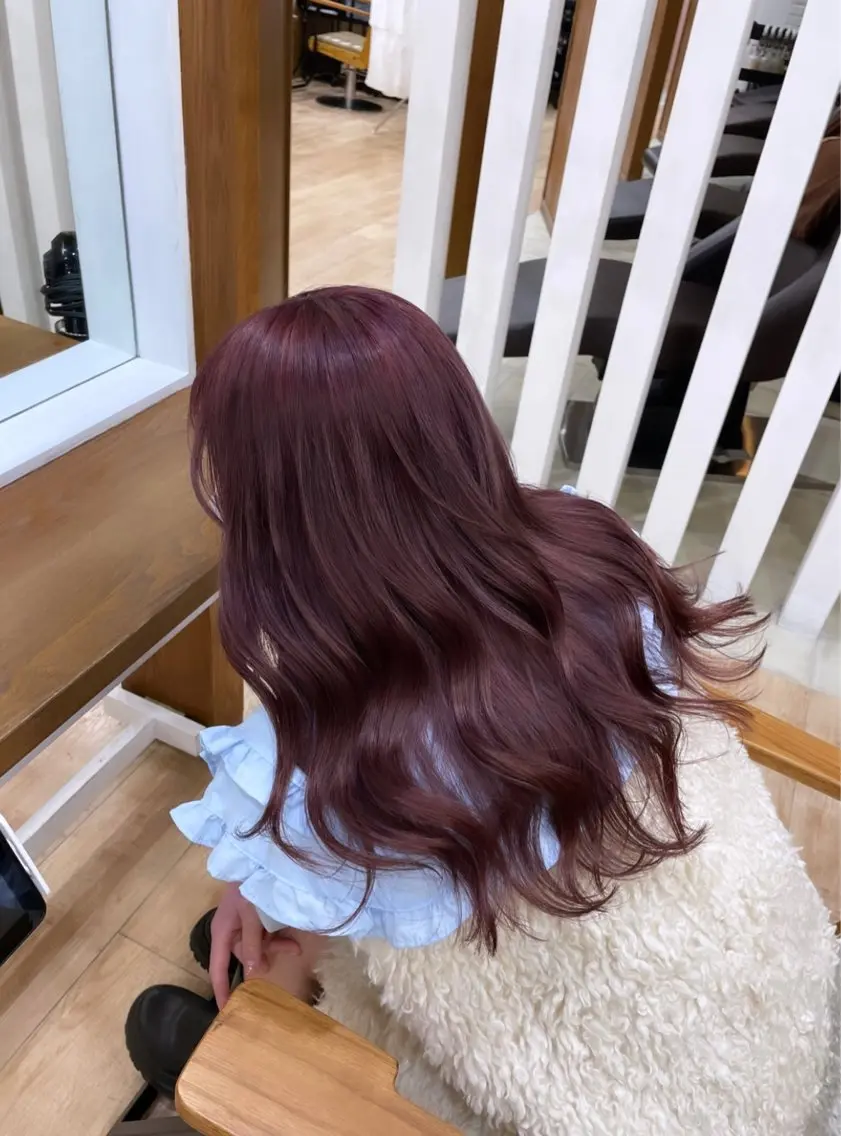 セミロング カラー ヘアカラー トリートメント ♡韓国ヘア♡遠藤 美夢のヘアスタイル