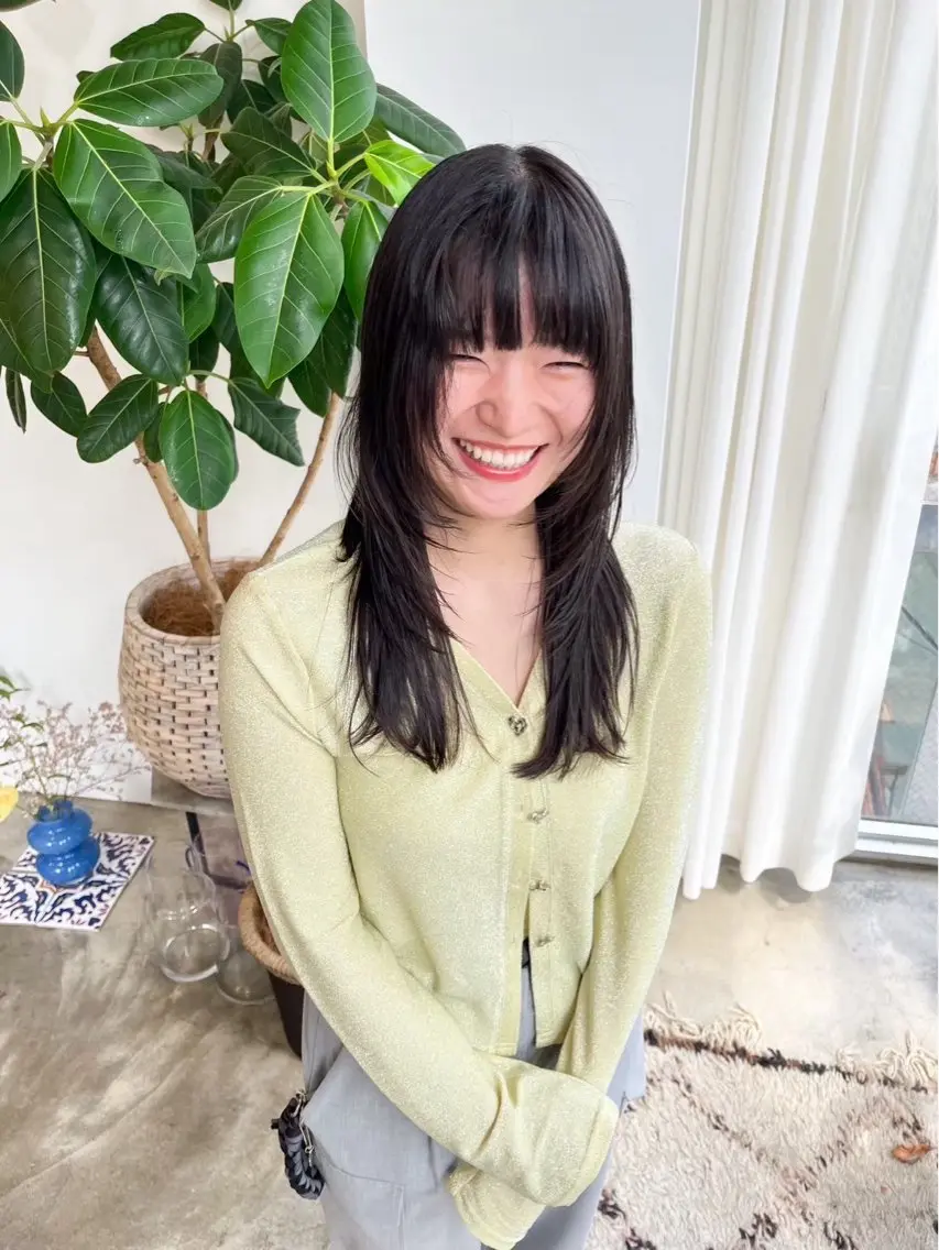 ロング ミストバング レイヤーカット カット ness🎖️ カミカリスマ受賞のヘアスタイル