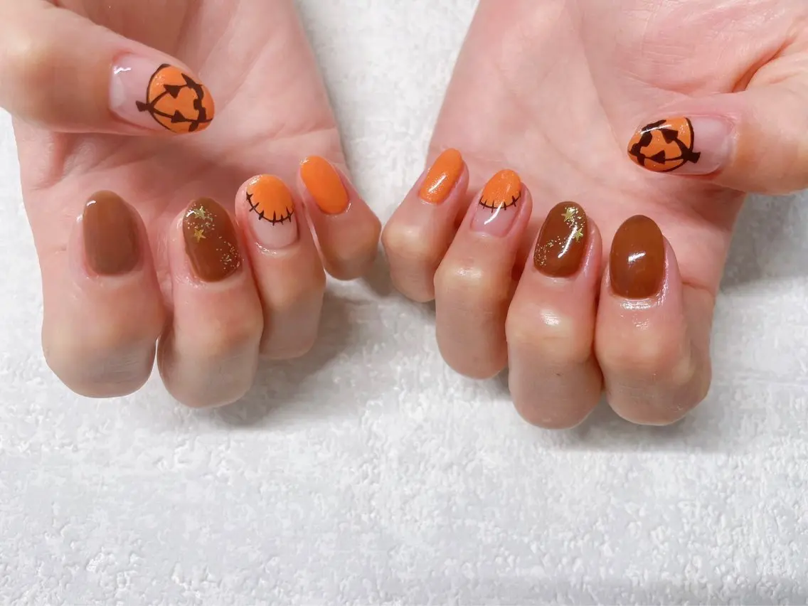 ネイル ジェルネイル ハロウィン 韓国ネイル メンズネイル パラジェル kiki nail たまプラーザのネイルデザイン