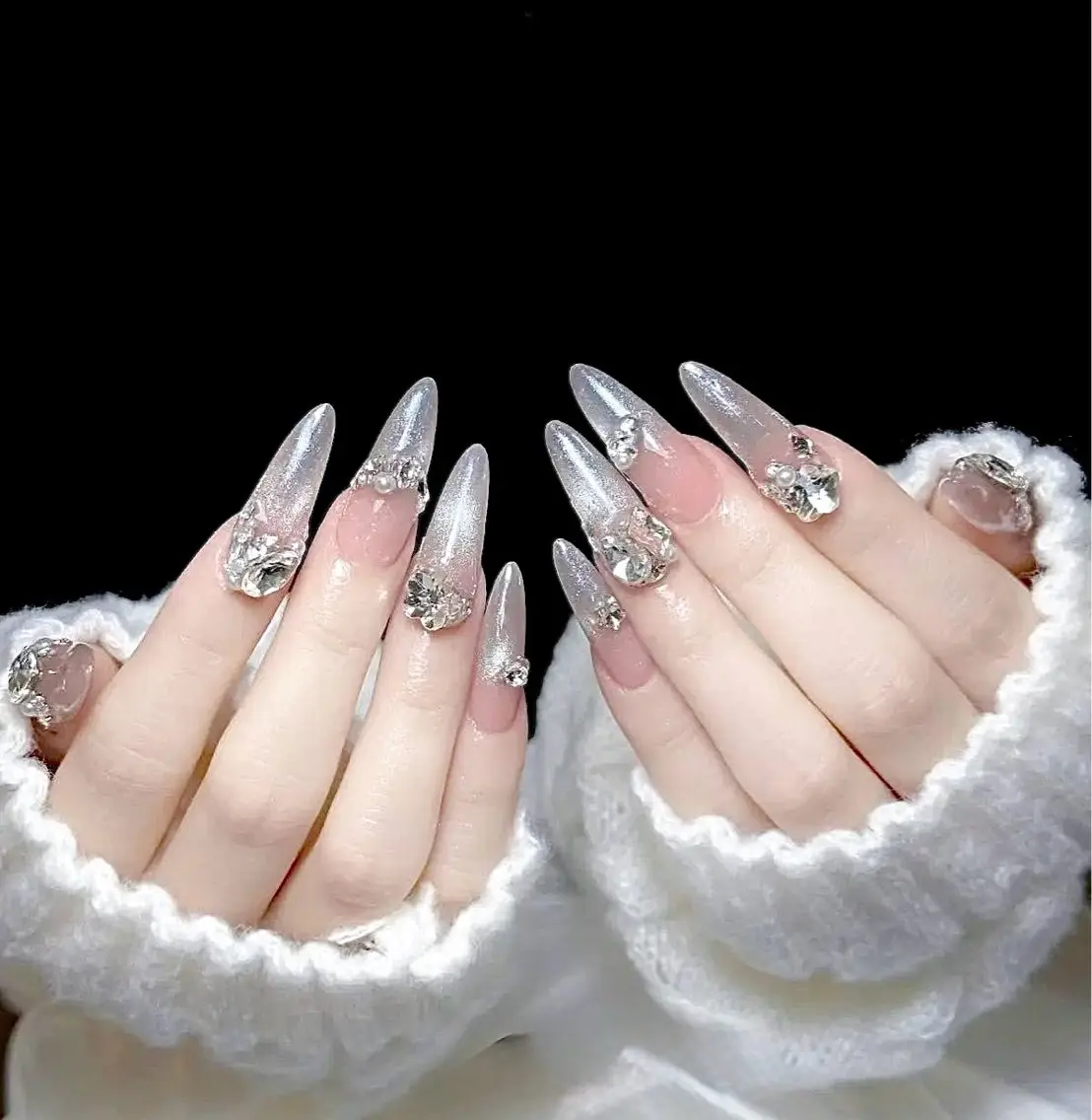 ネイル アートネイル オーロラネイル ブルー チークネイル フットネイル ハンドネイル NICY NAIL 池袋のネイルデザイン