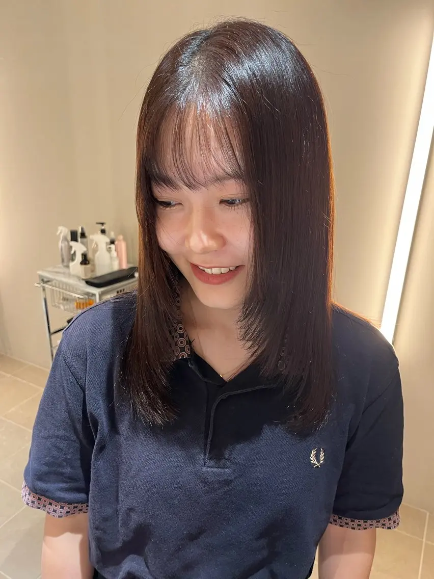 ミディアム カラー カット ヘアカラー トリートメント SPUR ふうのヘアスタイル