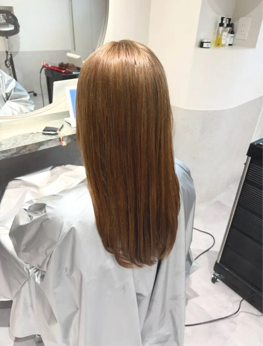 ロング カラー ベージュカラー ブリーチ ブリーチなしカラー 学生 トリートメント ヘアカラー 仙台/ベージュ／ 艶カラー／三宅空翔のヘアスタイル