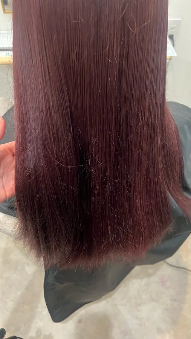 ロング カラー ブリーチ ダブルカラー ブリーチなしカラー レッドカラー オハナ hanabi💫のヘアスタイル