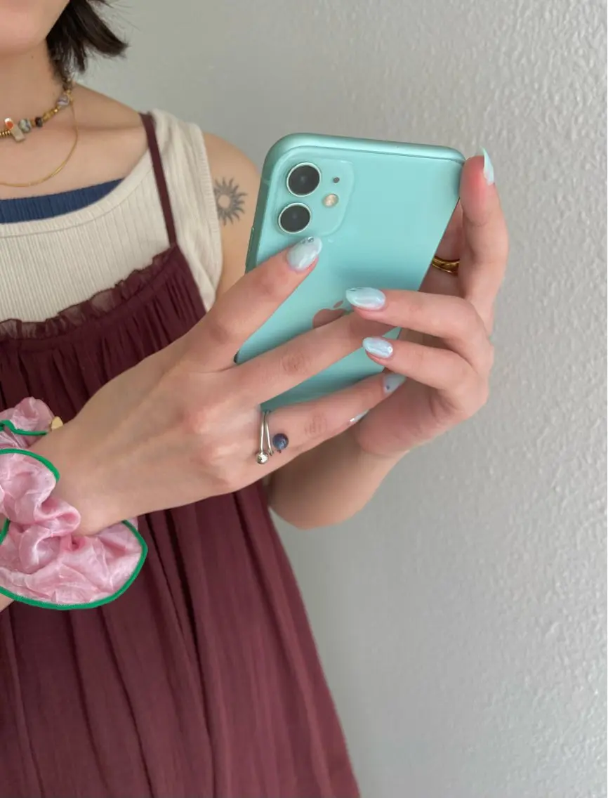 ネイル ブルー ハンドネイル :*~🌿Flora miku🌙~:*のネイルデザイン