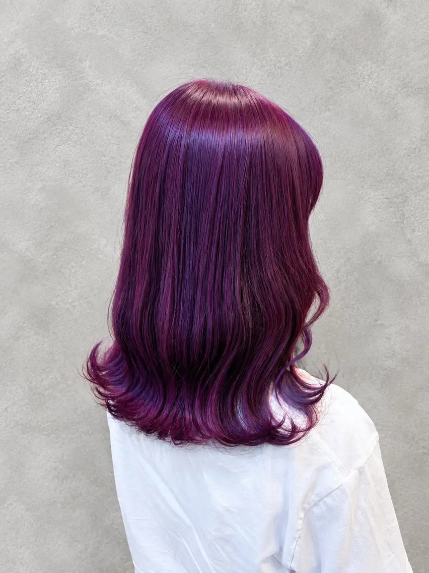 セミロング カラー ブルーカラー ブルーラベンダー ラベンダーカラー ボブ レイヤーカット ヘアカラー トリートメント 【enil代表】 杉林和哉のヘアスタイル