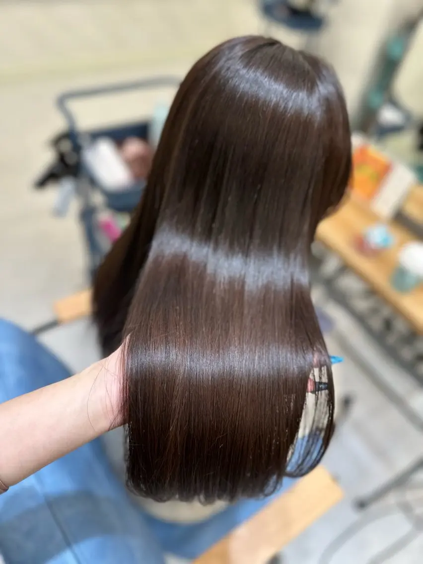 ロング カラー 髪質改善🩵縮毛矯正 代々木/木下のヘアスタイル