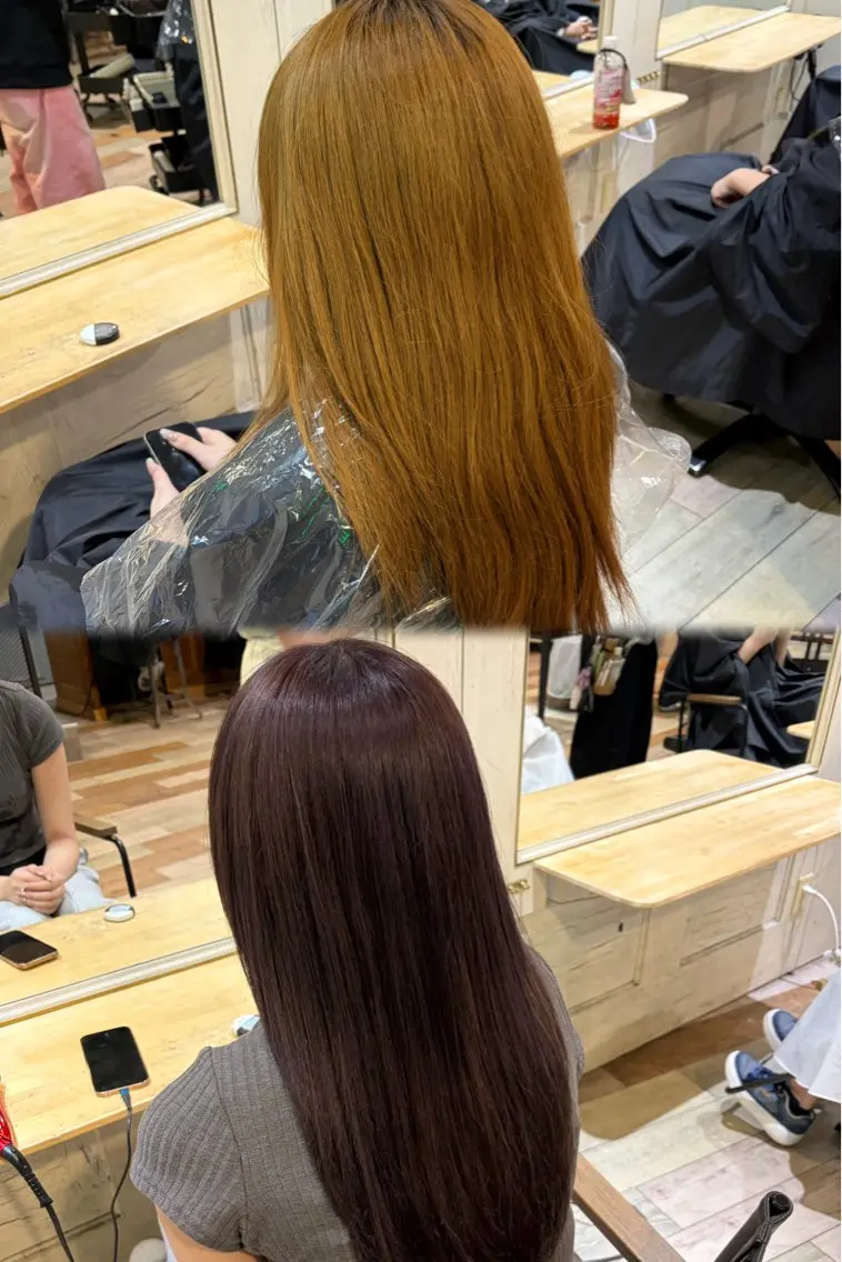 ロング キッズ ヘアカラー 💜🦋 COCONA🦋💜のヘアスタイル