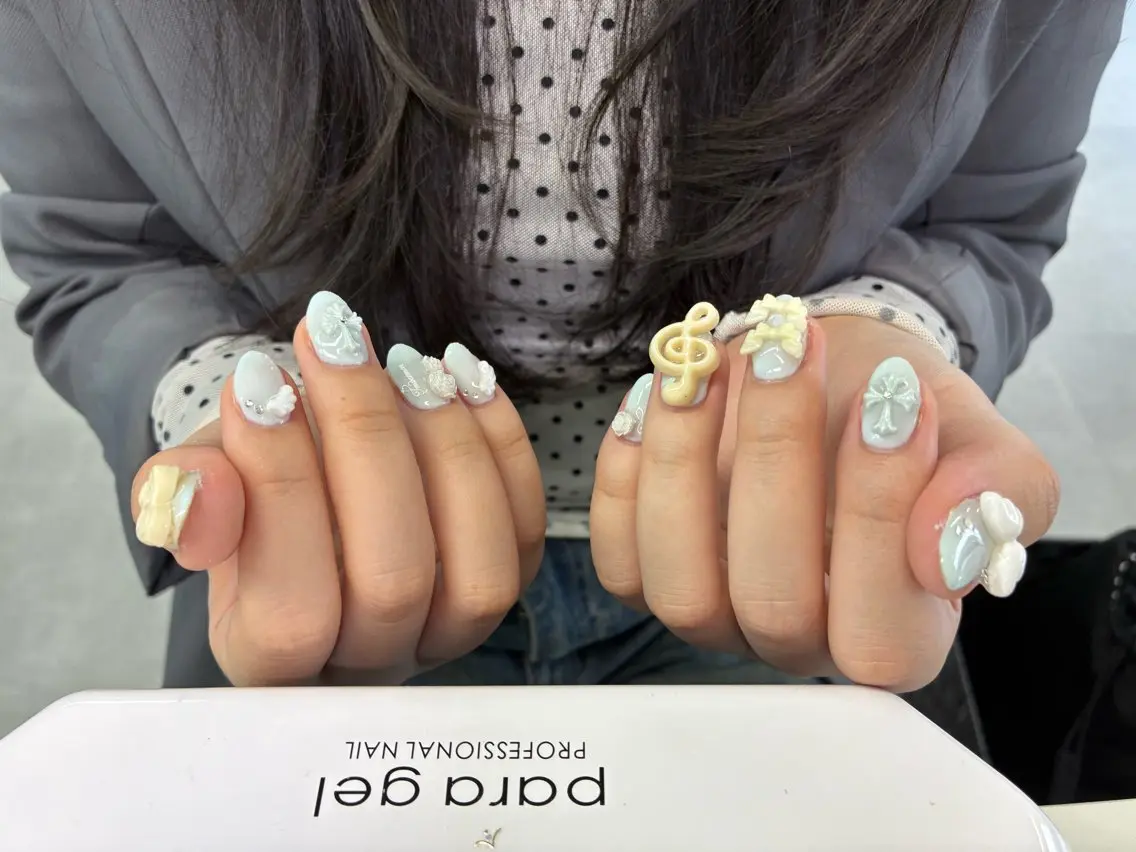 ✨️90分パーツ付け放題✨️オフ込み🐾ネイルハンドモデル募集(※長さだし不可の写真