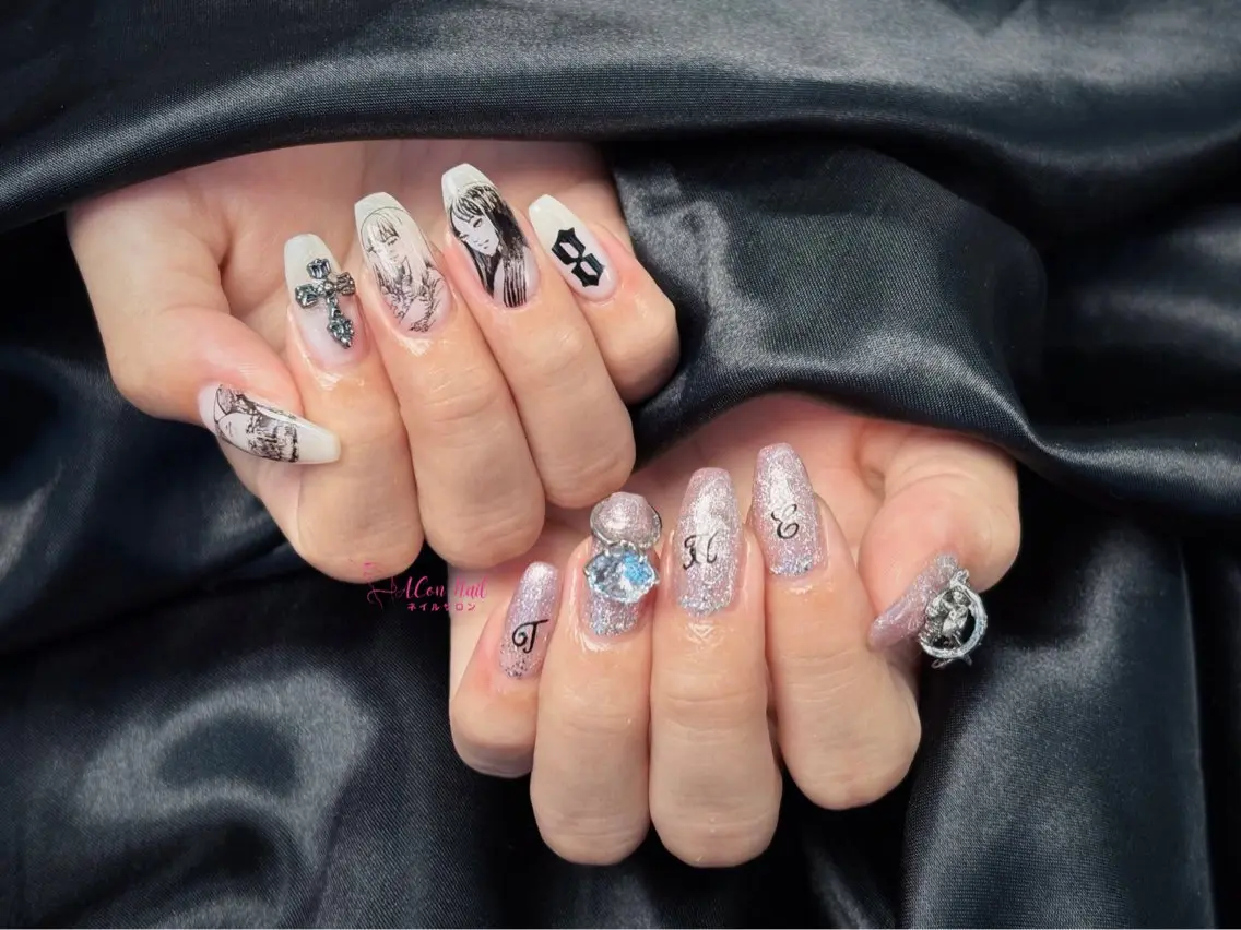 ネイル 桜ネイル 長さ出し フラワーネイル フレンチネイル ジェルネイル ハンドネイル ACon NailSalonのネイルデザイン