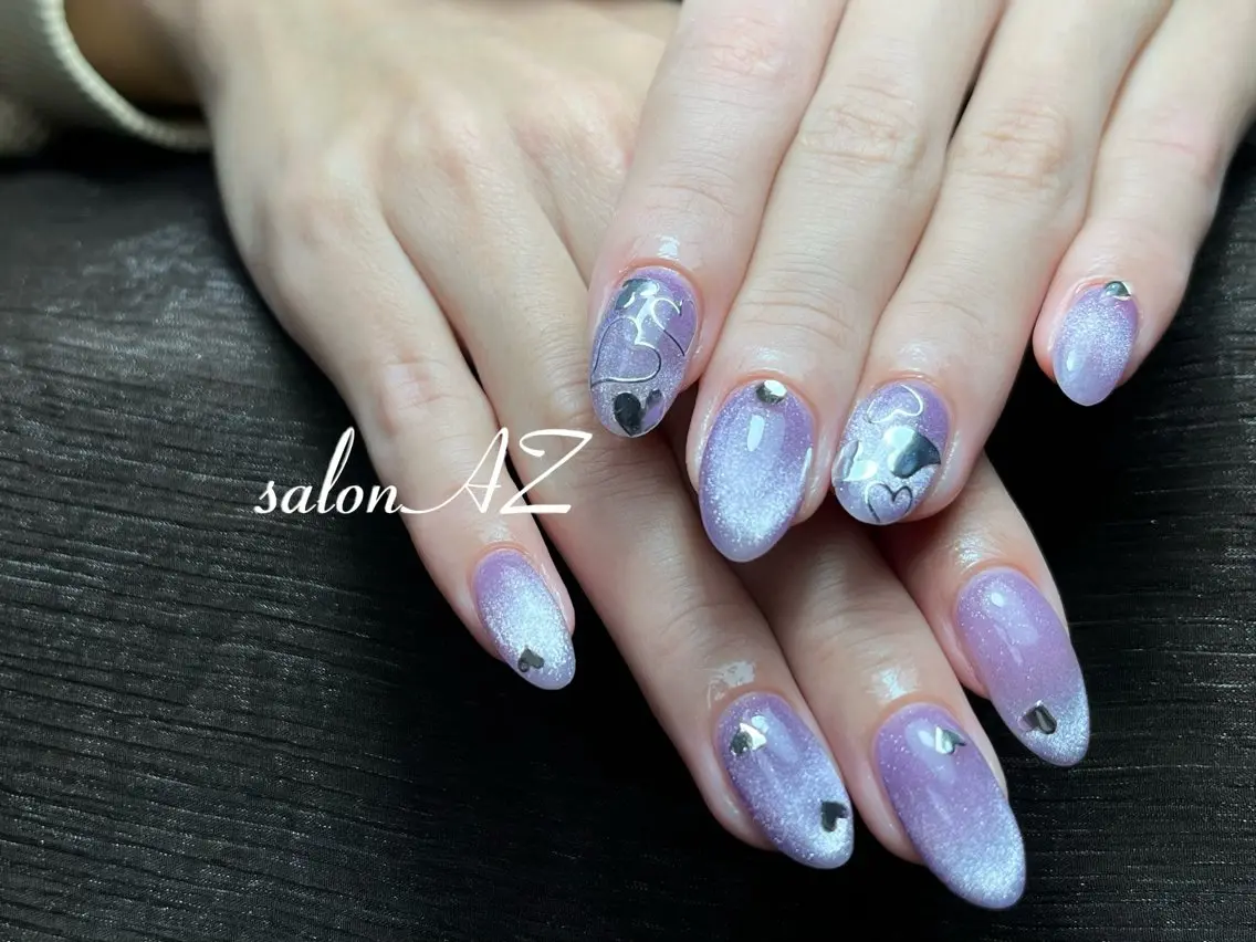 ネイル 長さ出し フットネイル フレンチネイル マグネットネイル ニュアンスネイル ハンドネイル salon AZのネイルデザイン