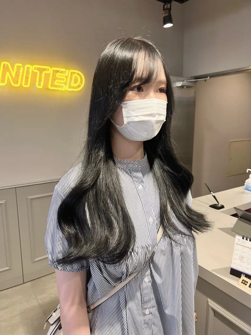 ロング カラー パーマ ヘアアレンジ メンズ 上品＆韓国風 🥀海心🥀のヘアスタイル
