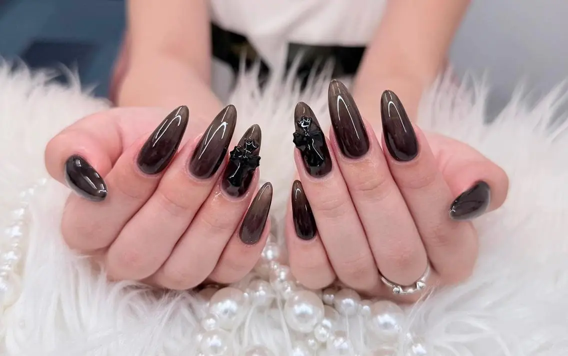 ネイル ガーリー 韓国ネイル 持ち込み リボン ワンホンネイル Melia Nail Nambaのネイルデザイン