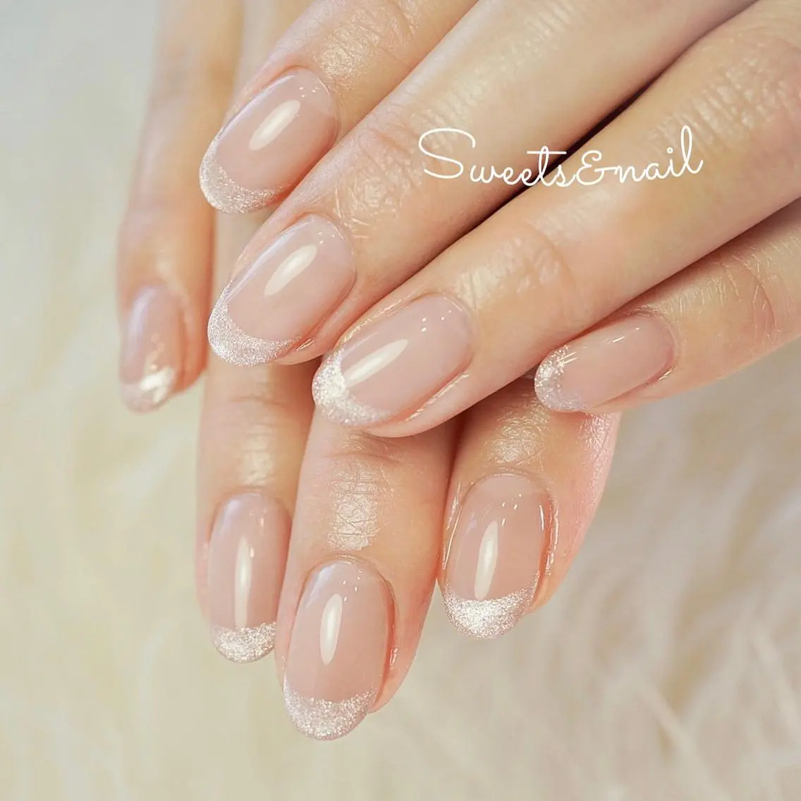 ネイル フレンチネイル キラキラネイル マグネットネイル マグネットフレンチ ミラーネイル Sweets＆ nail みなこのネイルデザイン