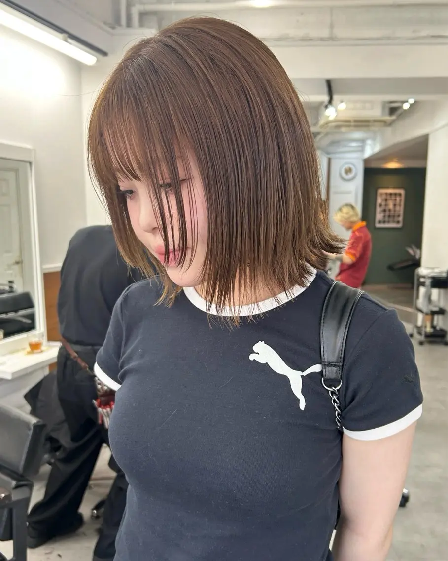 ミディアム カラー カット ヘアカラー トリートメント レイヤーボブ/ 艶カラー/サナ🌼のヘアスタイル
