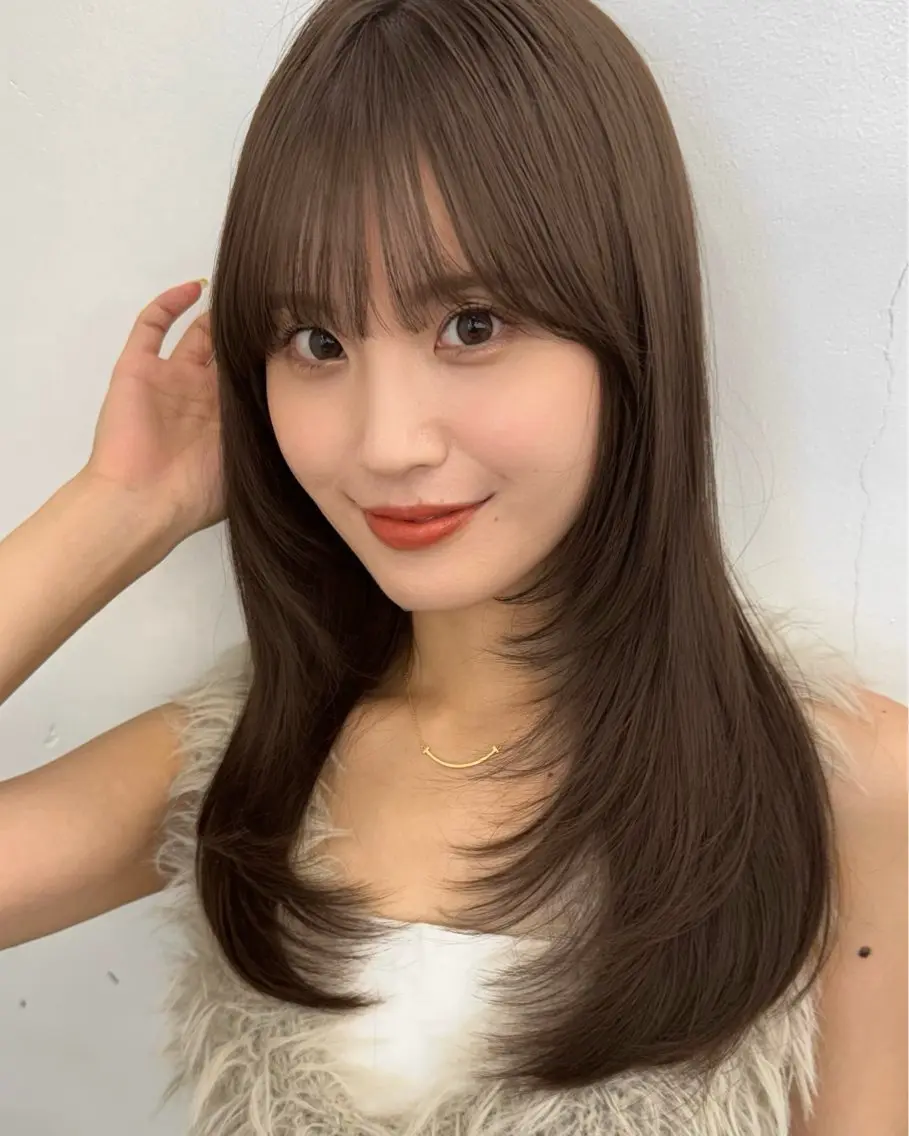 ミディアム カラー レイヤーカット カット ヘアカラー トリートメント レイヤー🩰髪質改善 /透明感/kanaのヘアスタイル