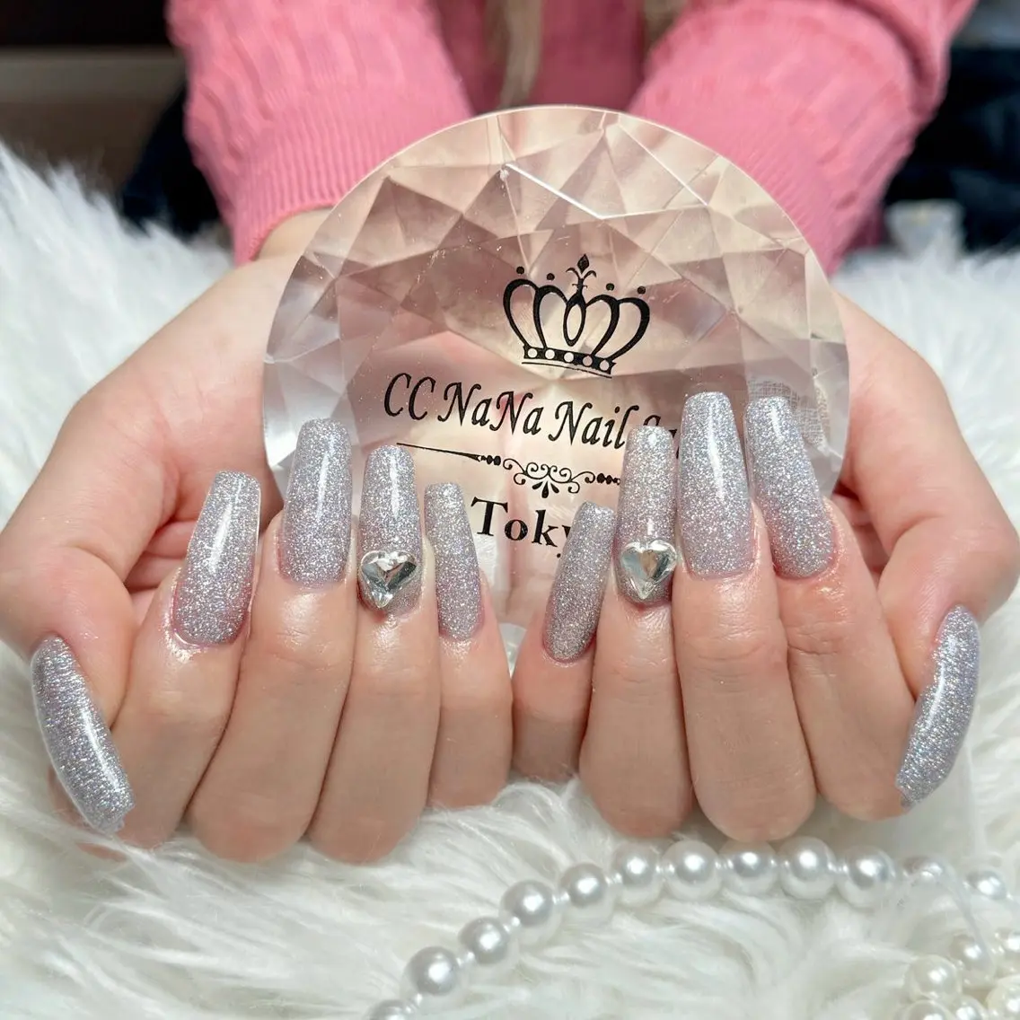ネイル チークネイル フラッシュネイル ハート キラキラネイル 韓国ネイル ハンドネイル 💎CC・NaNa 韓国風ネイル🌙Cのネイルデザイン