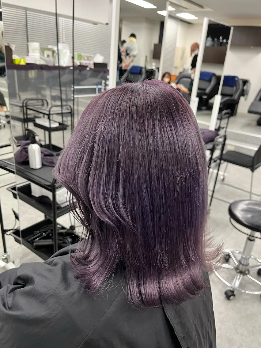 ミディアム カラー ブリーチ バイオレットカラー ケアブリーチ🌟 ♢WATARU♢のヘアスタイル