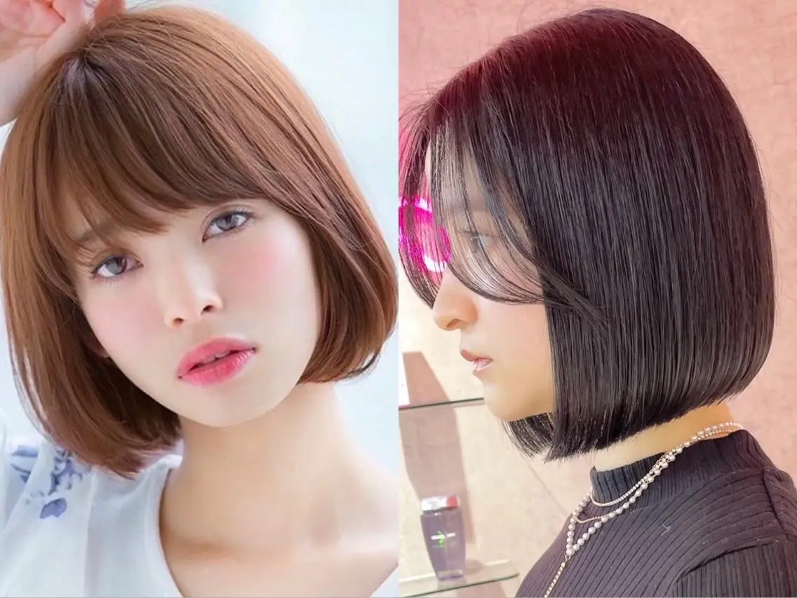 ショート コハク /縮毛矯正　艶カラーのヘアスタイル