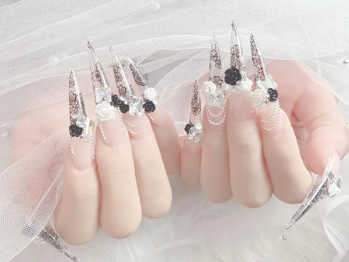 ネイル 成人式 大理石ネイル(マーブル) リボン 夏ネイル ネイルチップ ハンドネイル Mi Na Nail Salonのネイルデザイン