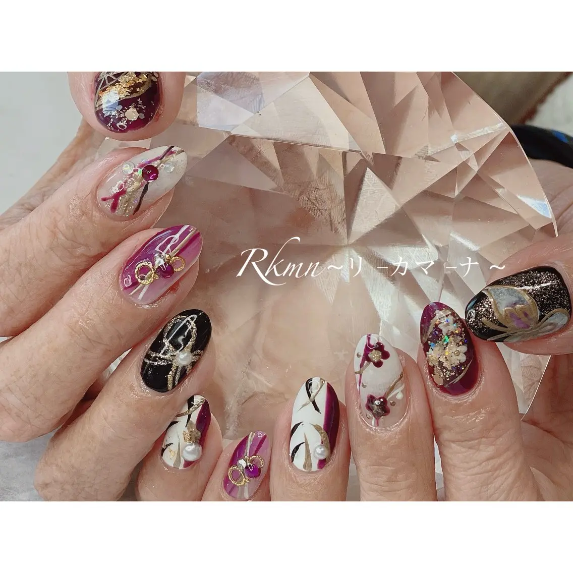 ネイル アートネイル 春ネイル ハンドネイル フットネイル ハンドケア Rkmn ~リ-カマ-ナ~のネイルデザイン