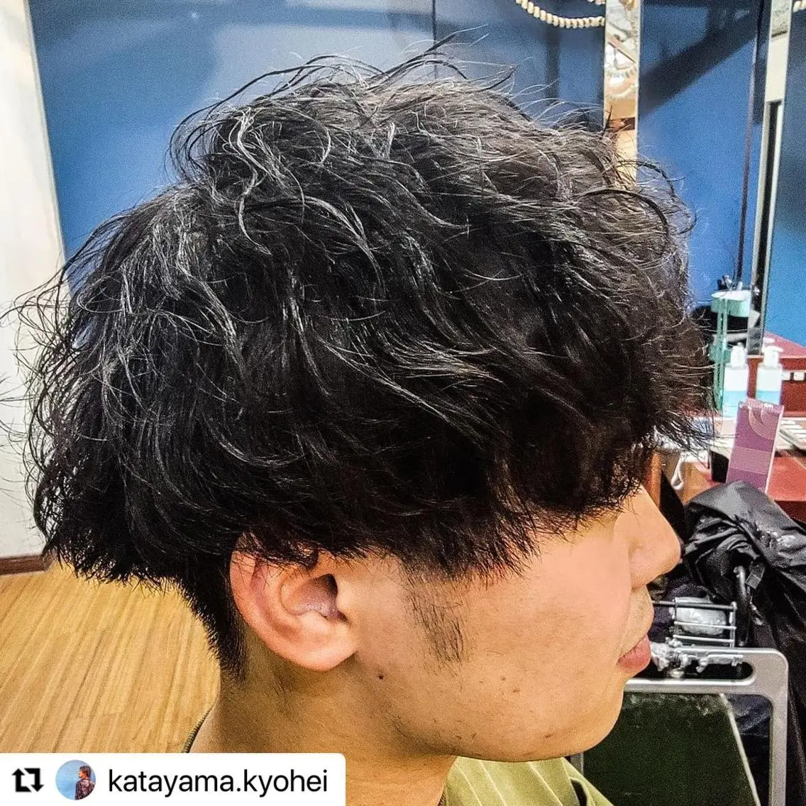 ミディアム カラー メンズ ミディアムパーマ メンズパーマ 🩷Eny terrace🩷のヘアスタイル