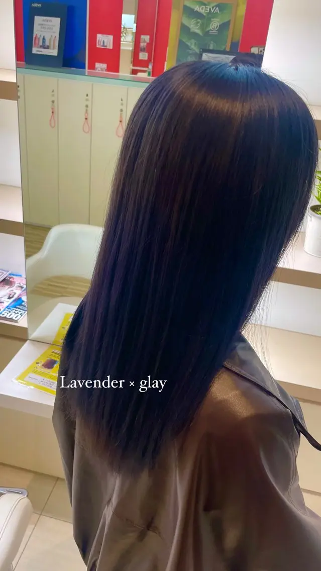 セミロング カラー グレージュ ラベンダーカラー ラベンダーグレージュ ラベンダーグレー ⭐️ダブルカラー推し lisaaaa⭐️のヘアスタイル