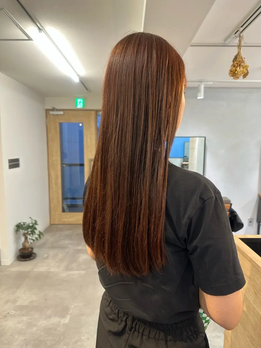 カラー ブラウンカラー オレンジ オレンジブラウン 谷山 葵のヘアスタイル
