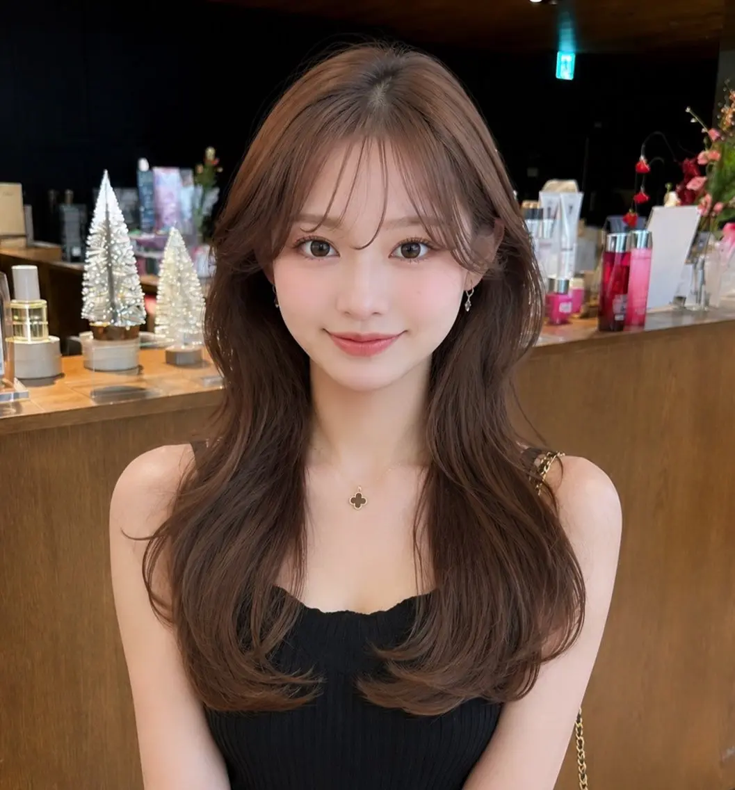 ロング カラー ヘアセット 🎀韓国ヘア🎀 𝓡𝓲𝓷𝓱𝓪のヘアスタイル