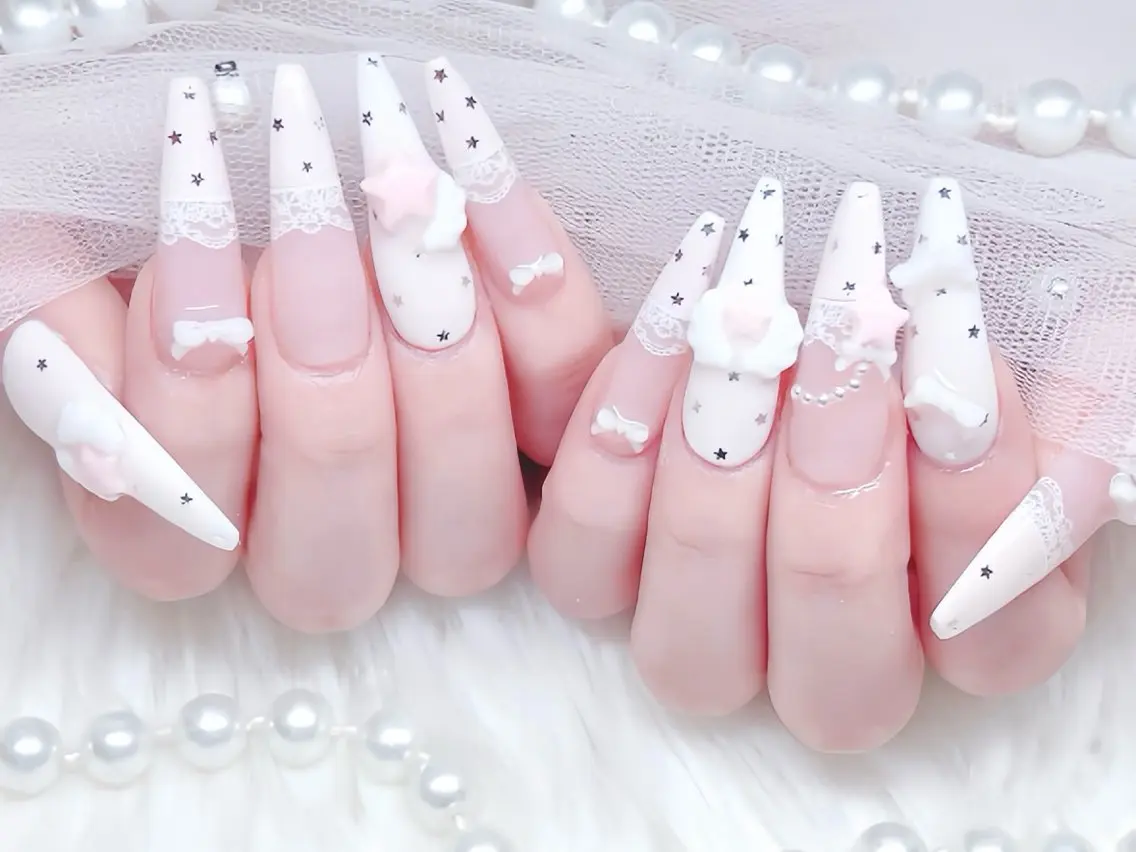 ネイル ブルー ジェルネイル ガーリー グラデーション グリーン ハンドネイル Rin Nail 新大久保店のネイルデザイン