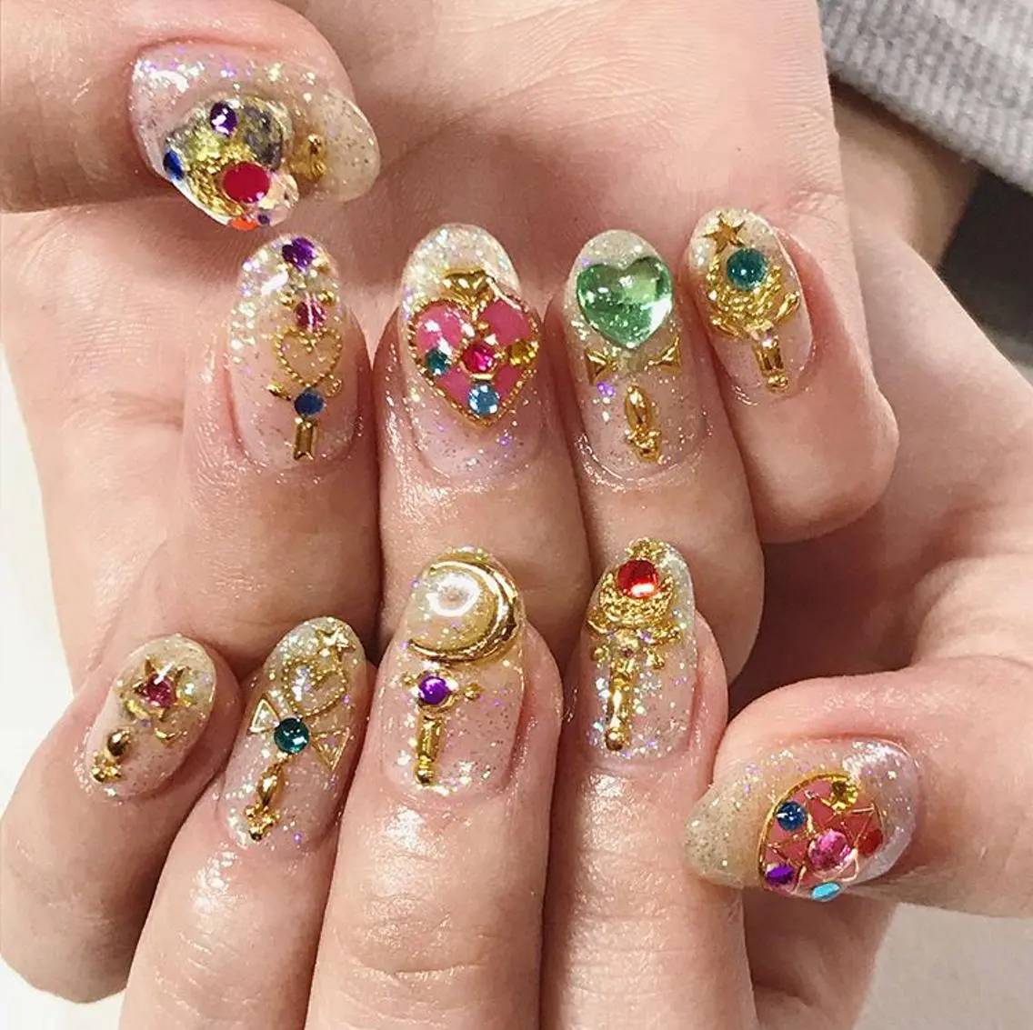 ネイル 渋谷／チップ長さ出し 👑アプレgel-xのネイルデザイン